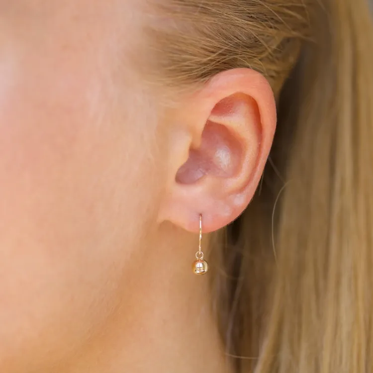 5 mm kugle guldøreringe i 14 karat guld - Gold Collection