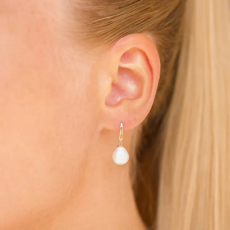 8-8,5 mm perle øreringe i 14 karat guld - Gold Collection