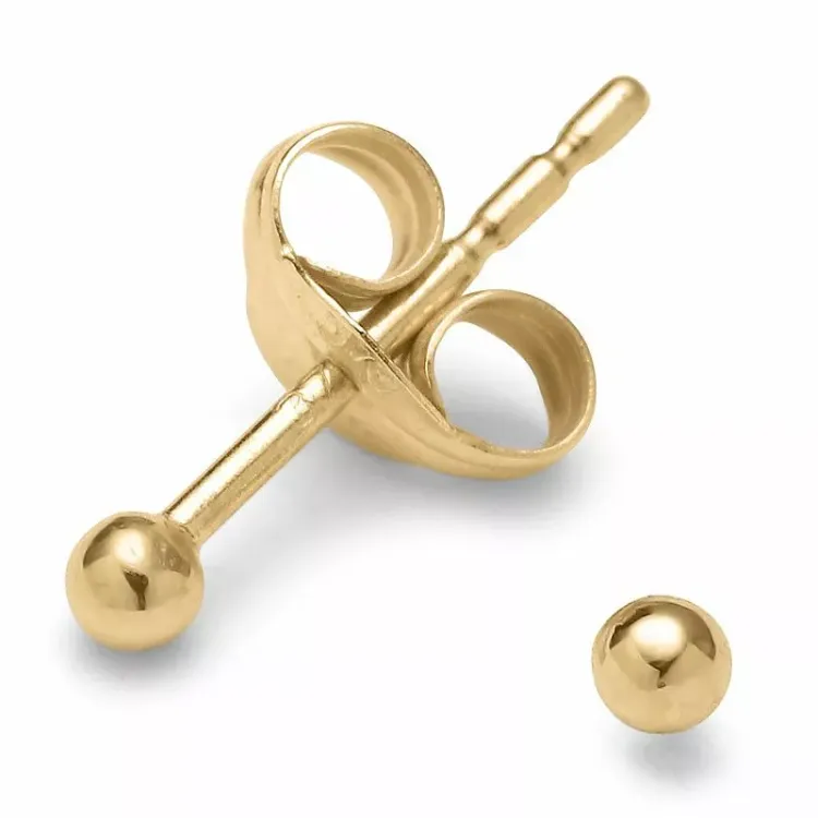 2 mm kugle ørestikker i 14 karat guld - Gold Collection