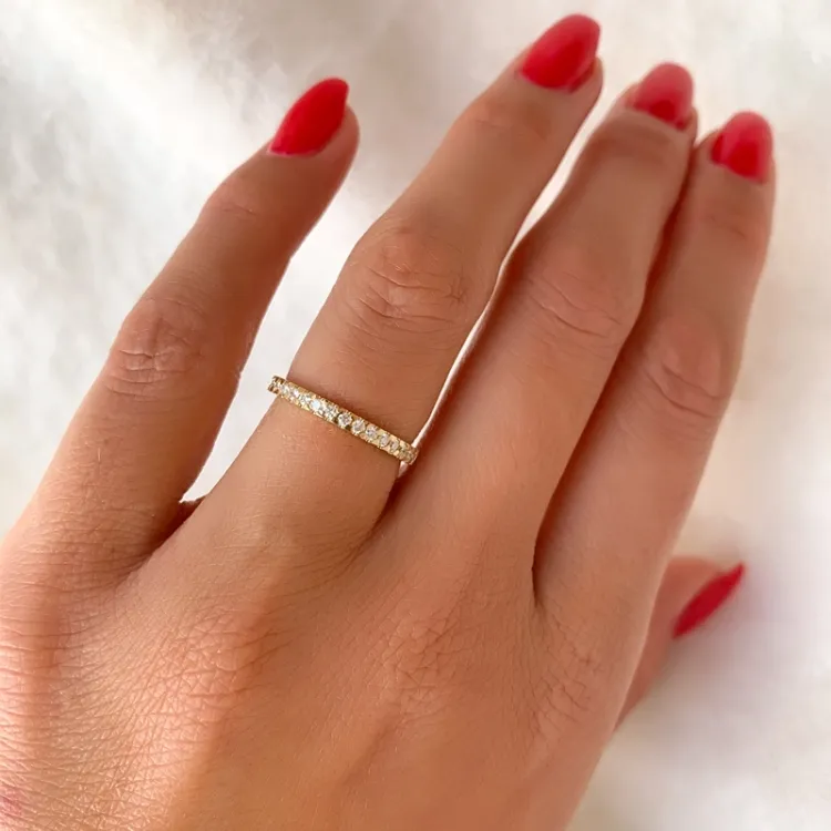 diamant alliancering i 14 karat guld 0,19 ct