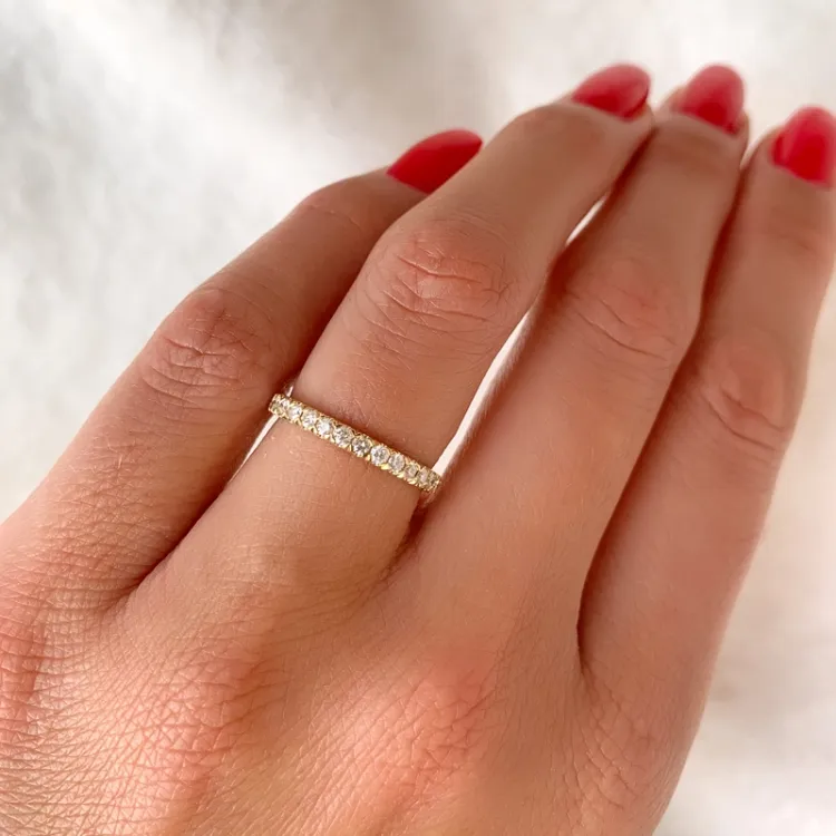diamant alliancering i 14 karat guld 0,33 ct