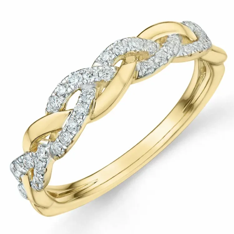 diamant ring i 14 karat guld.- og hvidguld 0,25 ct