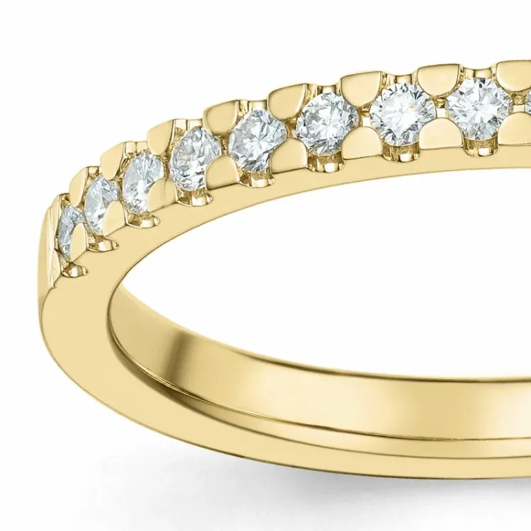 diamant alliancering i 14 karat guld 0,19 ct