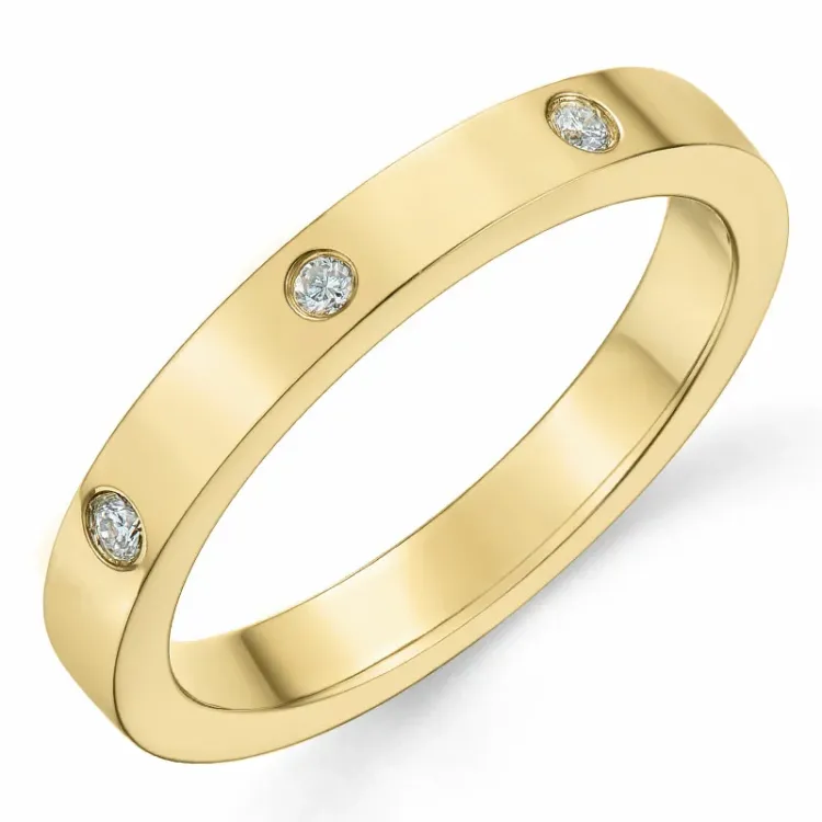 diamant alliancering i 14 karat guld 0,05 ct