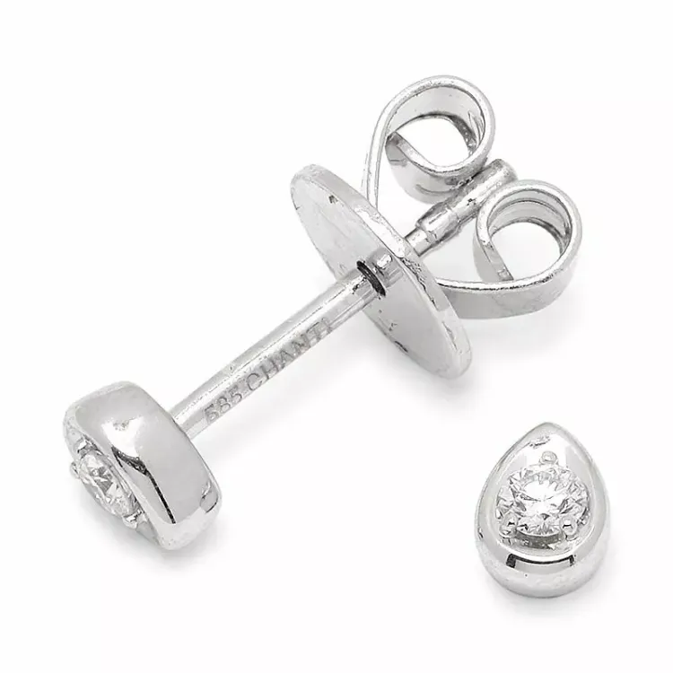 Dråbe brillantøreringe i 14 karat hvidguld med diamanter