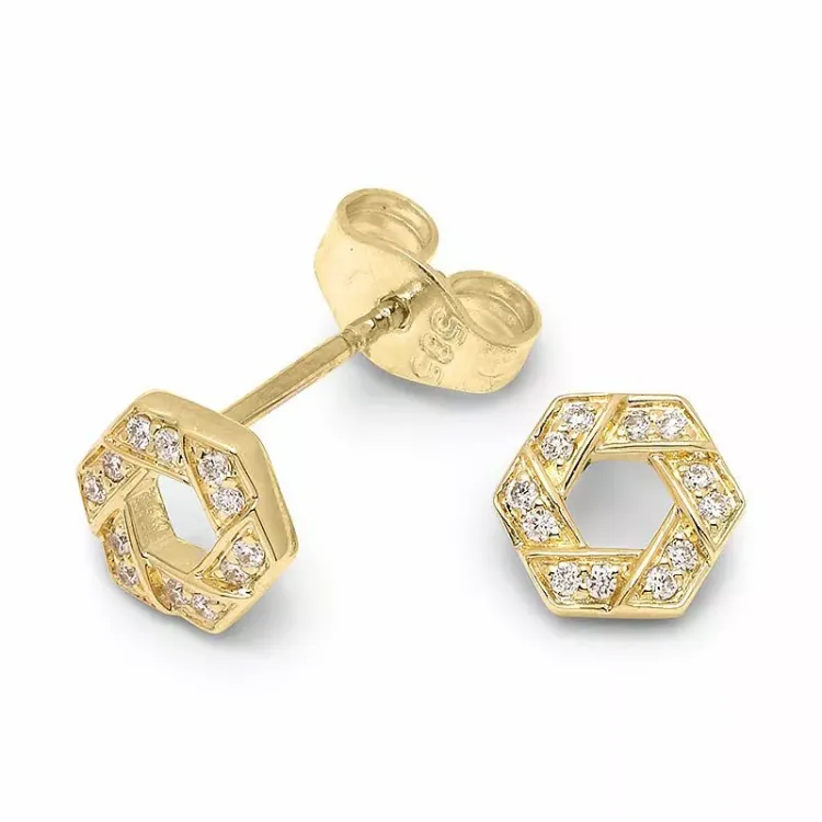 Diamant ørestikker i 14 karat hvidguld med diamanter