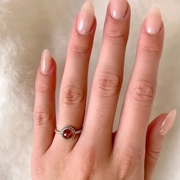 rav ring i oxideret sterlingsølv