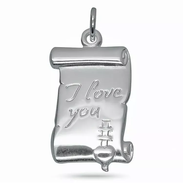 i love you vedhæng i sølv