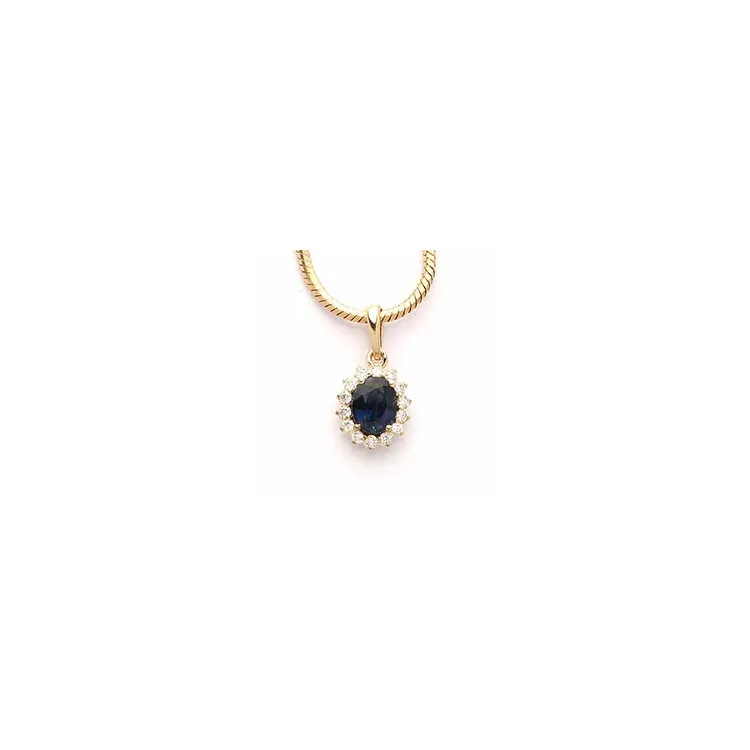 safir vedhæng i 14 karat guld 0,08 ct 0,51 ct