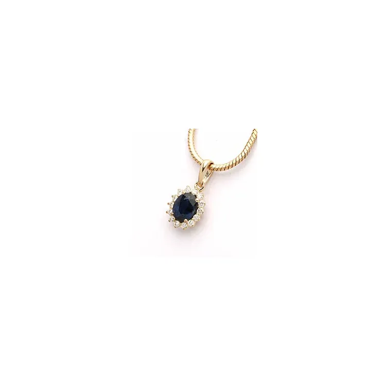 safir vedhæng i 14 karat guld 0,08 ct 0,51 ct