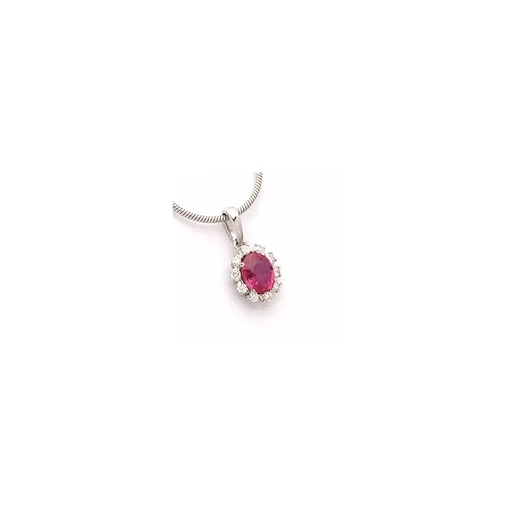 rubin vedhæng i 14 karat hvidguld 0,09 ct 0,40 ct