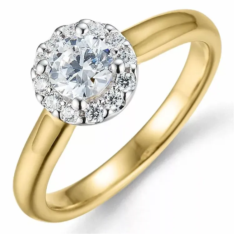 Bestillingsvare - diamantring i 14 karat guld.- og hvidguld 0,52 ct 0,15 ct
