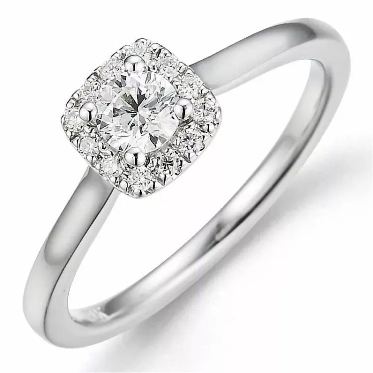 Bestillingsvare - diamantring i 14 karat hvidguld 0,26 ct 0,08 ct