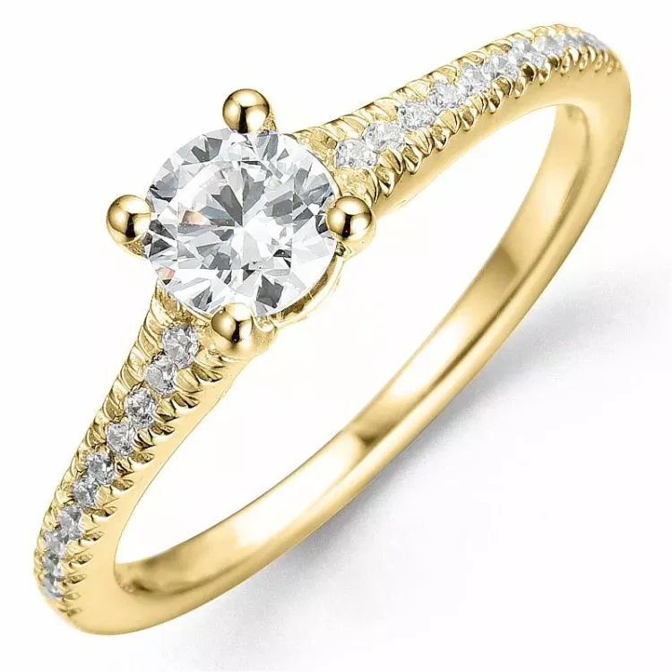 Bestillingsvare - diamantring i 14 karat guld 0,52 ct 0,15 ct