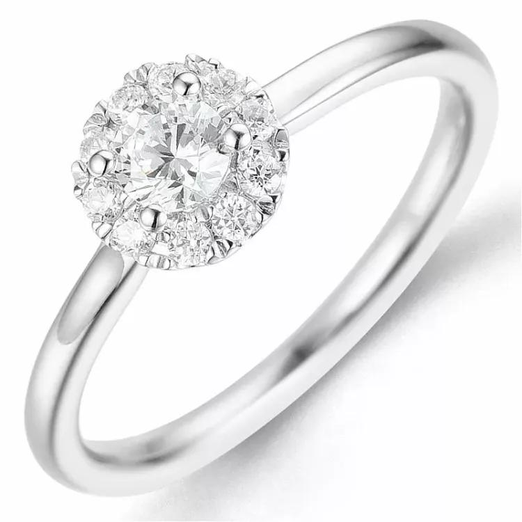 Bestillingsvare - diamantring i 14 karat hvidguld 0,26 ct 0,15 ct