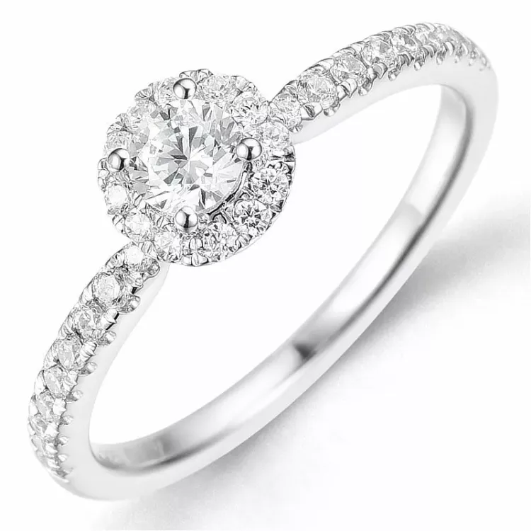 Bestillingsvare - diamantring i 14 karat hvidguld 0,26 ct 0,24 ct