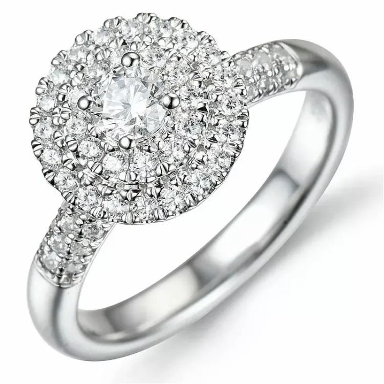 bestillingsvare - diamantring i 14 karat hvidguld 0,26 ct 0,50 ct
