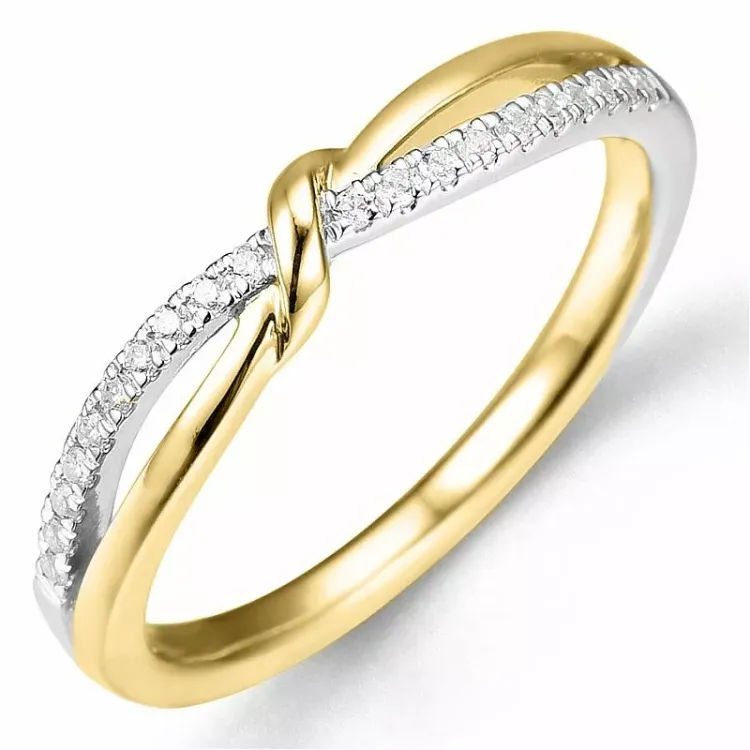 Bestillingsvare - diamantring i 14 karat guld.- og hvidguld 0,10 ct