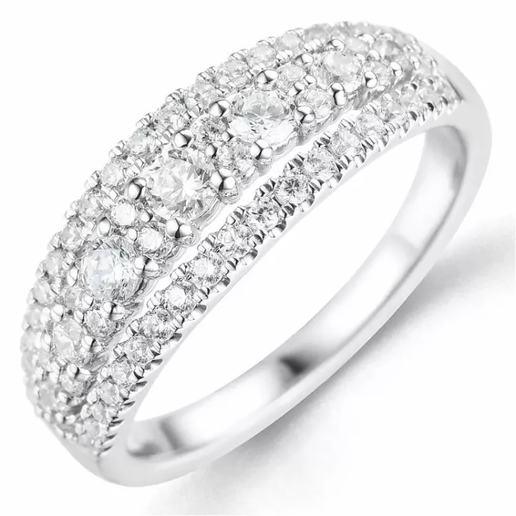 Bestillingsvare - diamantring i 14 karat hvidguld 0,75 ct