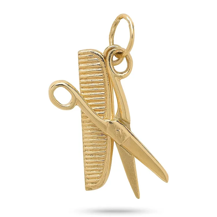 kam og saks guld vedhæng i 8 karat guld - Gold Collection