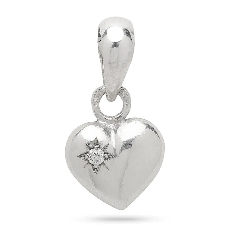9 x 11 mm hjerte vedhæng i sølv - Amoré