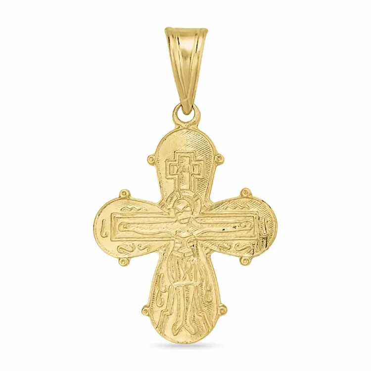 16 x 27 mm dagmarkors i 14 karat guld - Amoré