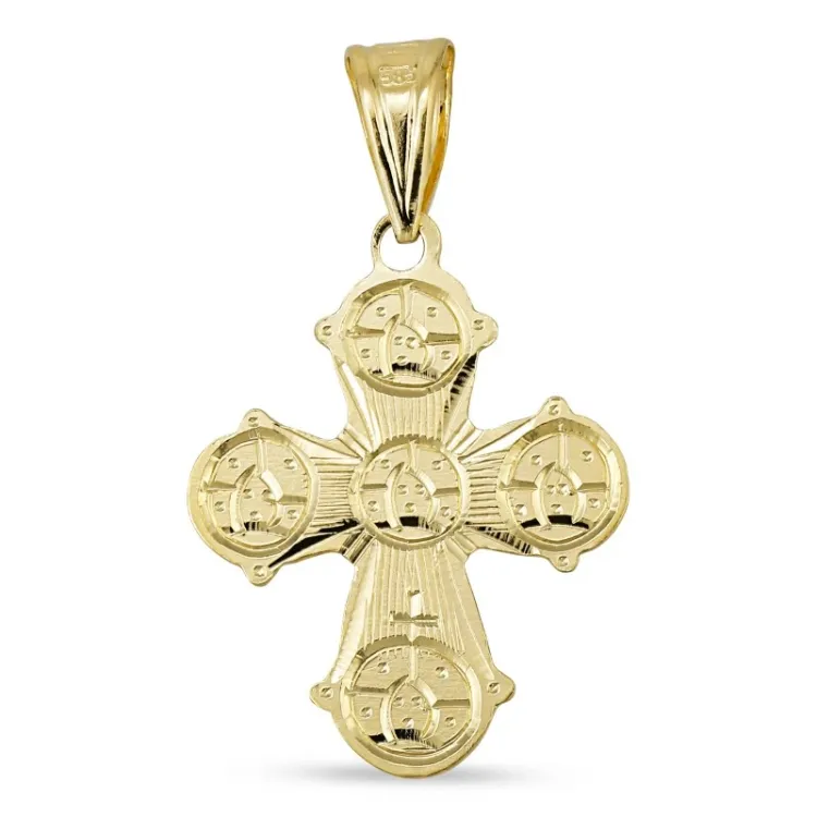 15 x 25 mm dagmarkors i 14 karat guld - Amoré