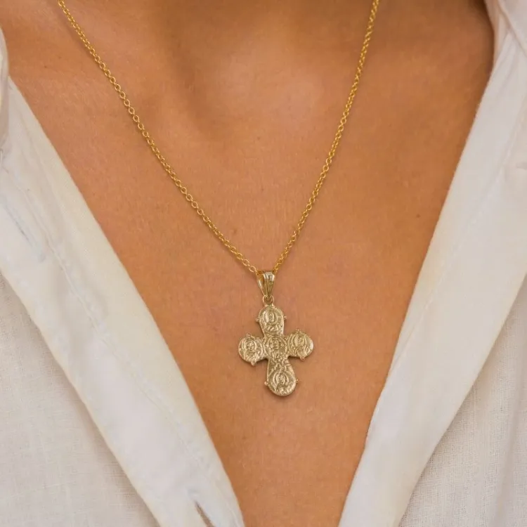 18 x 30 mm dagmarkors i 14 karat guld - Amoré