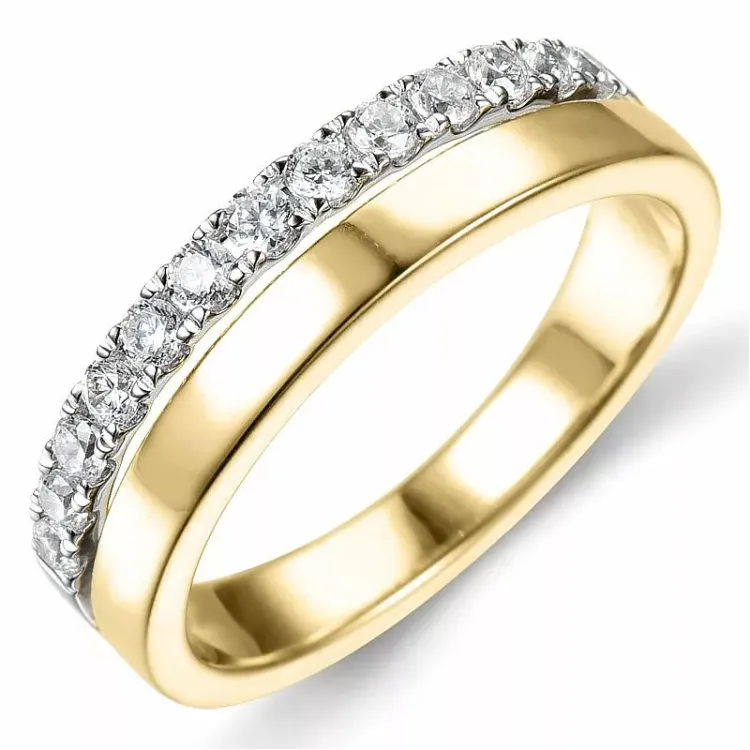 Bestillingsvare - diamantring i 14 karat guld.- og hvidguld 0,38 ct