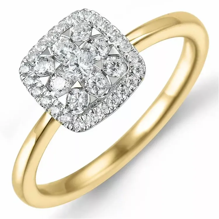 Bestillingsvare - diamantring i 14 karat guld.- og hvidguld 0,37 ct