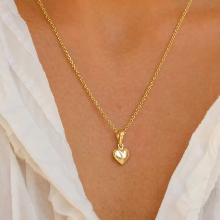 8,5 x 10 mm hjerte vedhæng i 14 karat guld - Amoré