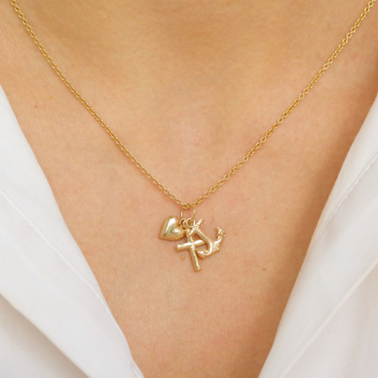 tro-håb-kærlighed vedhæng i 8 karat guld - Amoré