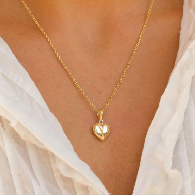 11,5 x 13 mm hjerte vedhæng i 8 karat guld - Amoré
