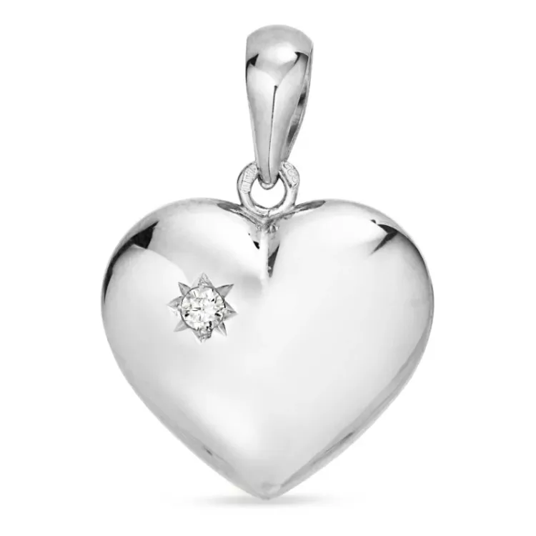 15,5 x 15,5 mm hjerte vedhæng i sølv - Amoré