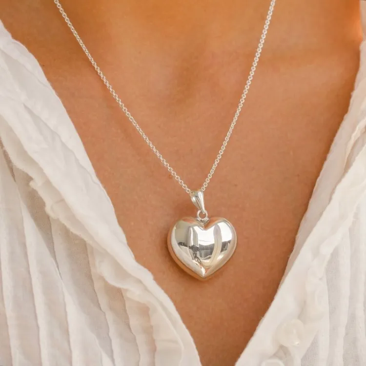 25 x 26 mm hjerte vedhæng i sølv - Amoré
