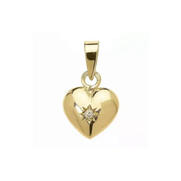 hjerte zirkon vedhæng i 8 karat guld - Amoré