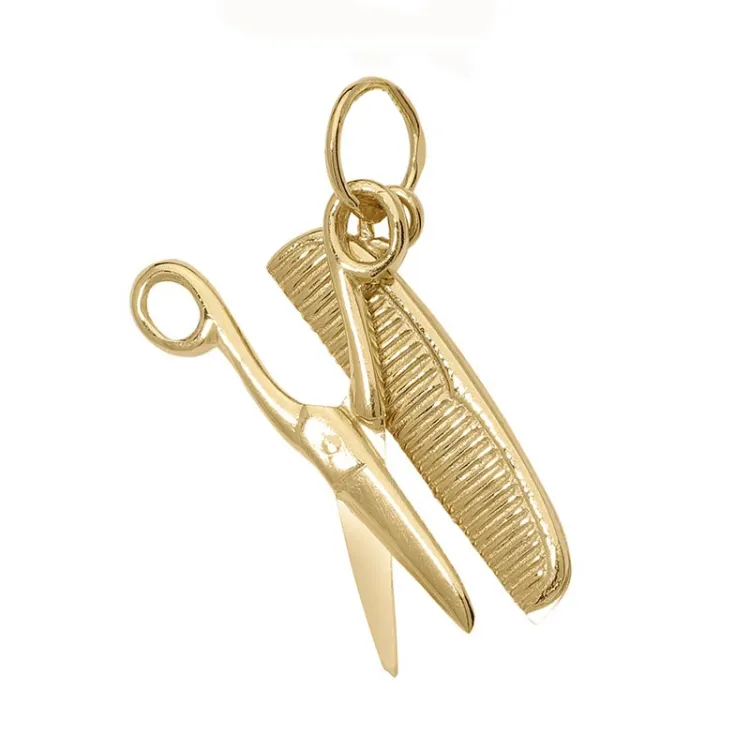 kam og saks vedhæng i 8 karat guld - Gold Collection