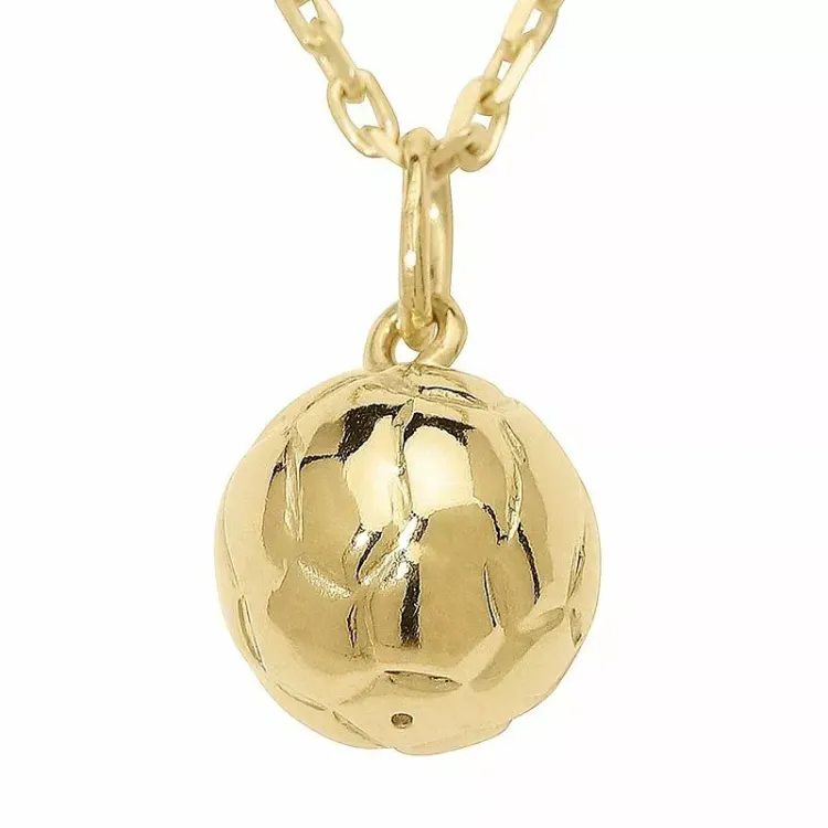 fodbold halskæde i forgyldt sølv med vedhæng i 8 karat guld - Gold Collection