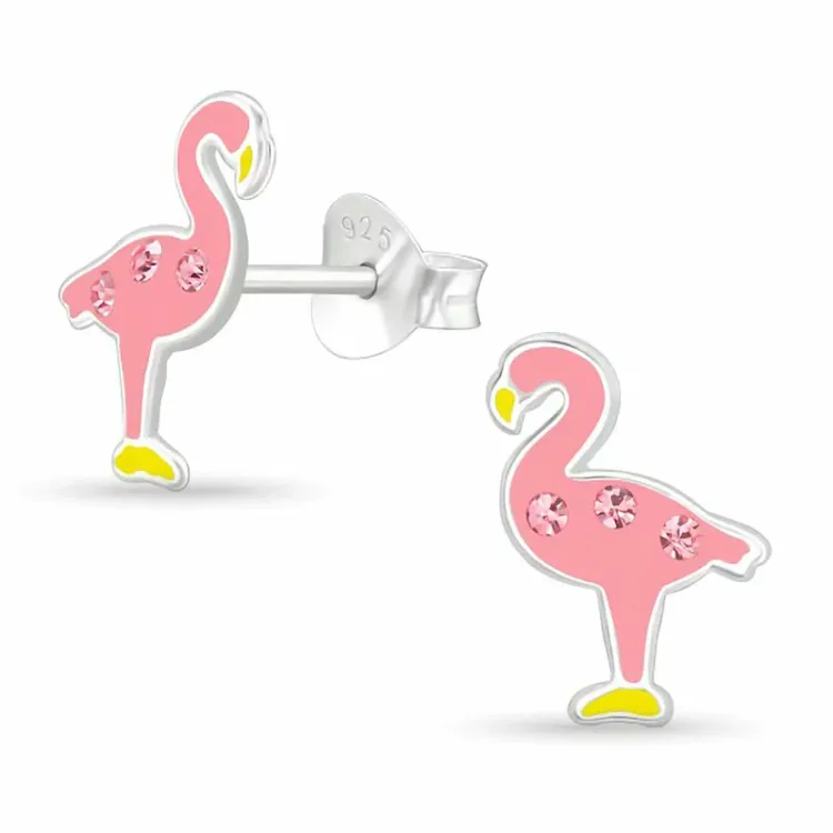 flamingo øreringe i sølv - Little Ones