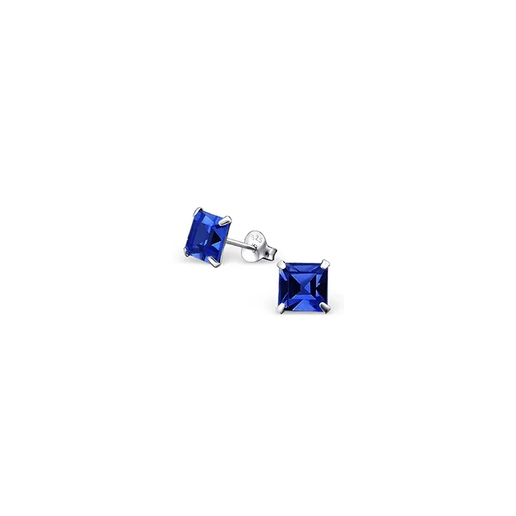 Firkantet 6 x 6 mm øreringe i sølv