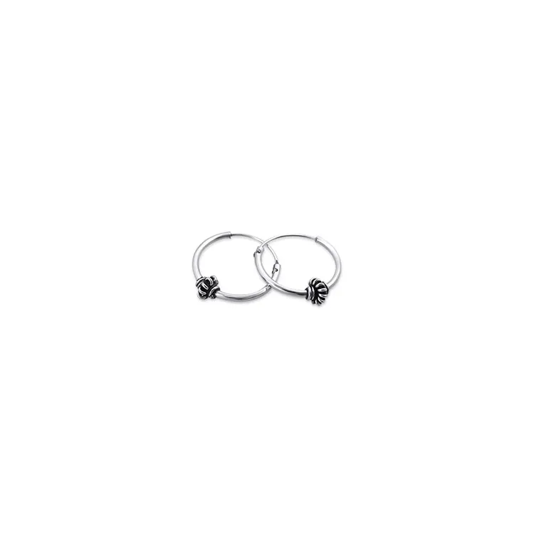 14 mm Bali creoler i oxideret sterlingsølv