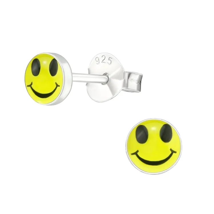 smiley øreringe i sølv - Little Ones
