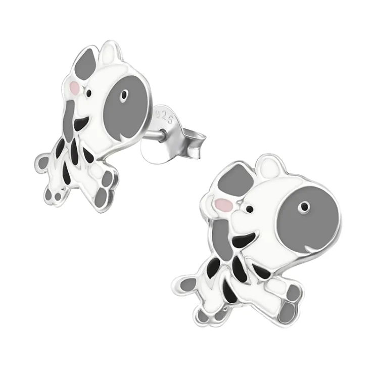 Zebra øreringe i sølv