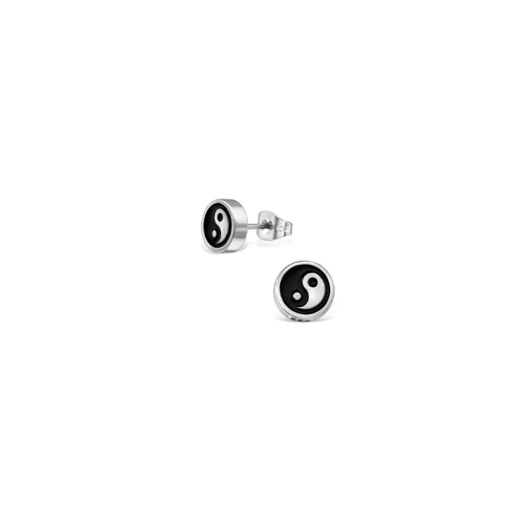Yin og yang øreringe i Rustfrit stål