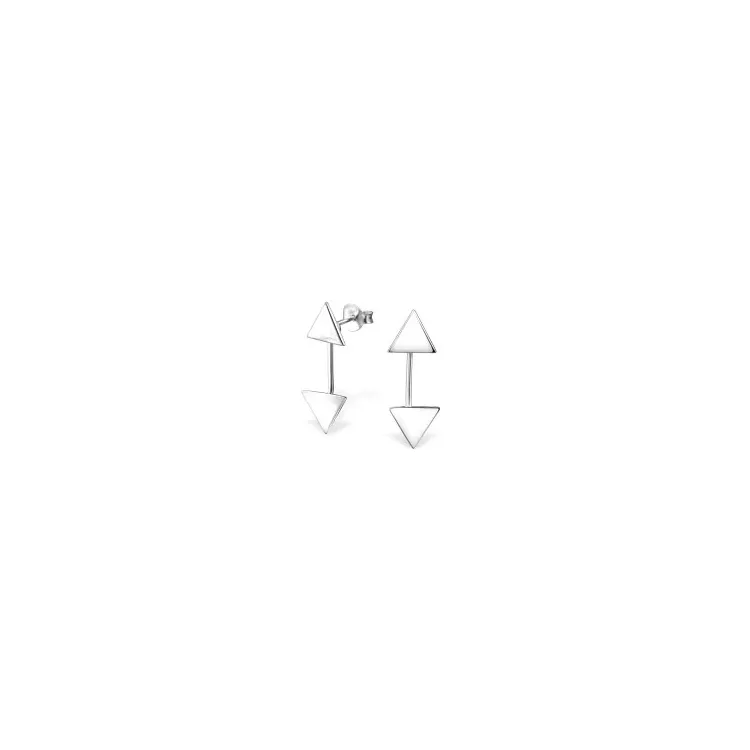 trekantet øreringe i sølv