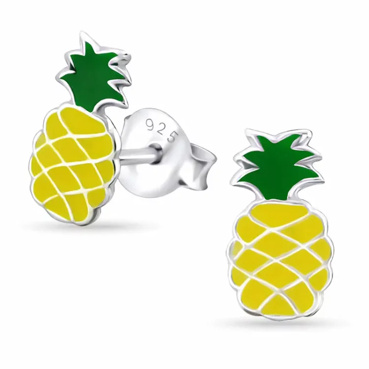 ananas øreringe i sølv - Little Ones