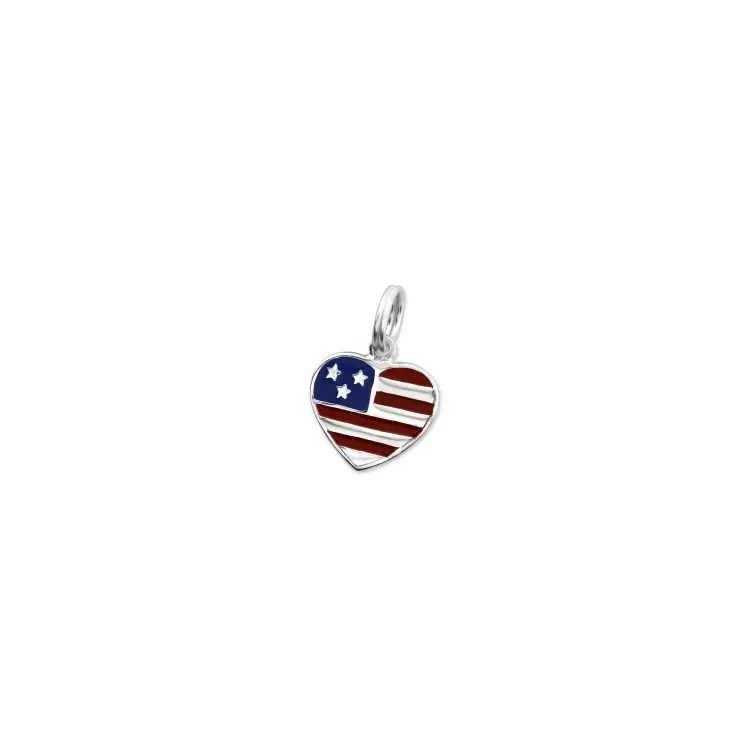 Amerikansk flag charms i sølv