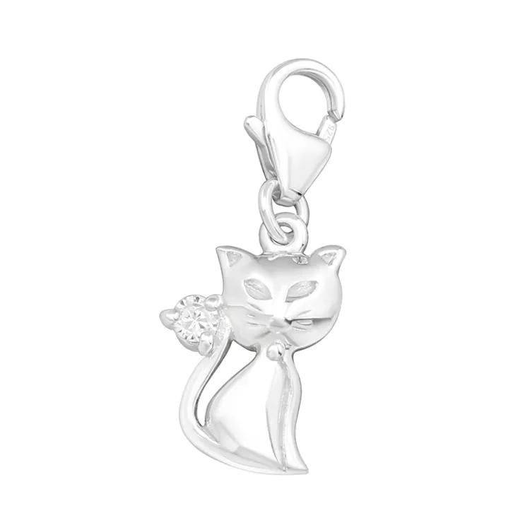 Kat charms i sølv