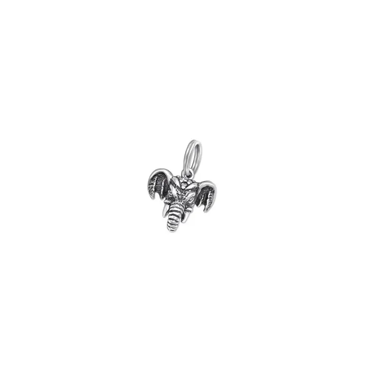 Elefant charms til armbånd i oxideret sterlingsølv