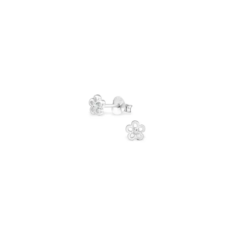 5 mm blomster ørestikker i sølv